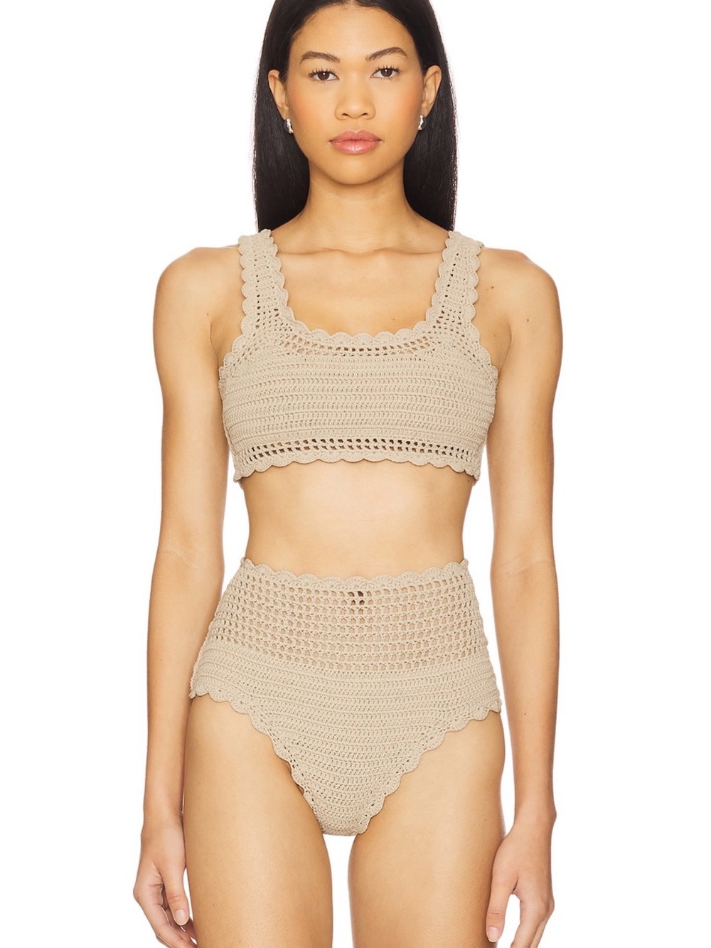 Beach Riot Crochet Bikini Set in Tan